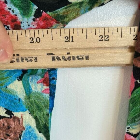 Zara Women's M Blue Pink Pastel Watercolor Button Down Shirt Top Hawaiian Beach - Picture 3 of 14